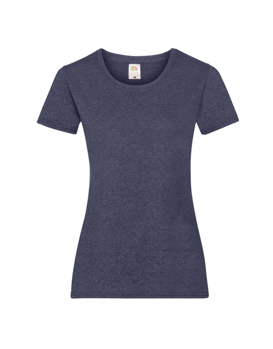 Fruit Of The Loom Ladies/Womens Lady-Fit Valueweight Short Sleeve T-Shirt (Pack Of 5) - Vintage Heather Navy