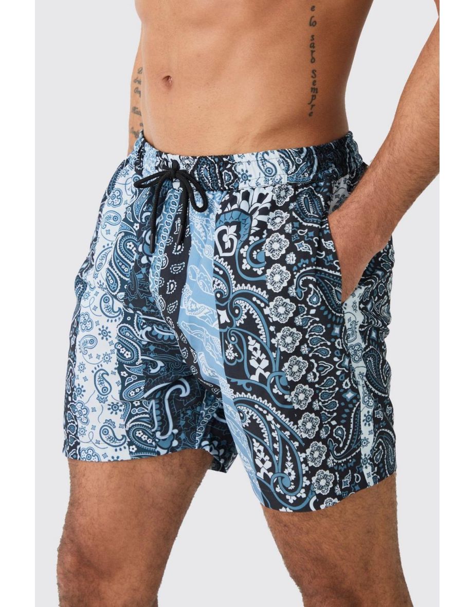 Mid Length Bandana Swim Short - black - 2