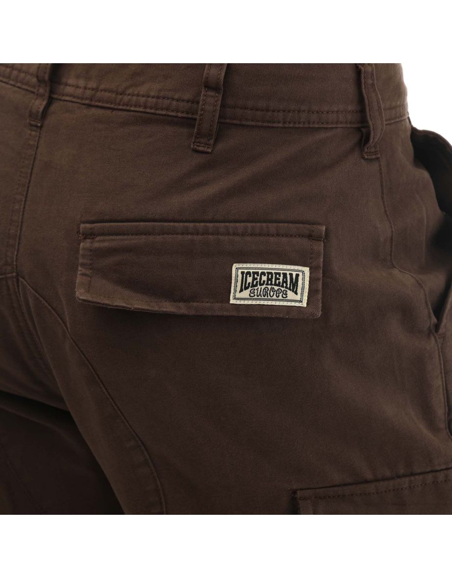 Men's Icecream Running Dog Cargo Pants in Brown - 2