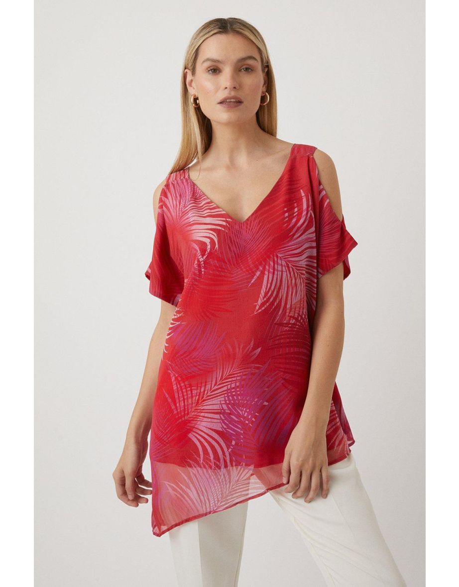 Tall Coral Palm Asymmetrical Top