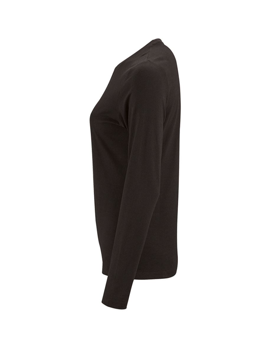 SOLS Womens/Ladies Imperial Long Sleeve T-Shirt - Deep Black - 2