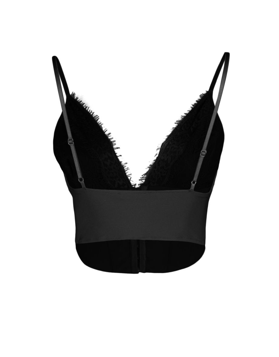 Crop Top - Black - Textured - 7