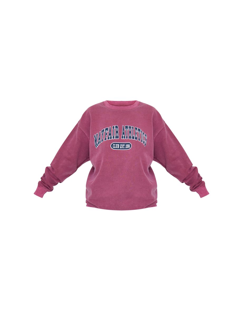 Burgundy Mayfair Athletics Oversized Sweatshirt - 4