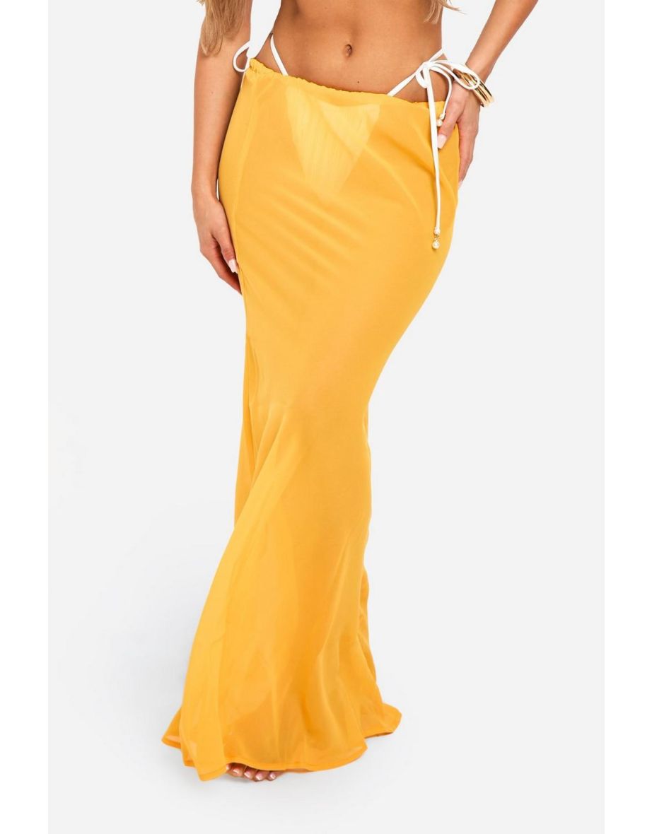 Maxi Beach Cover-up Skirt - orange - 3