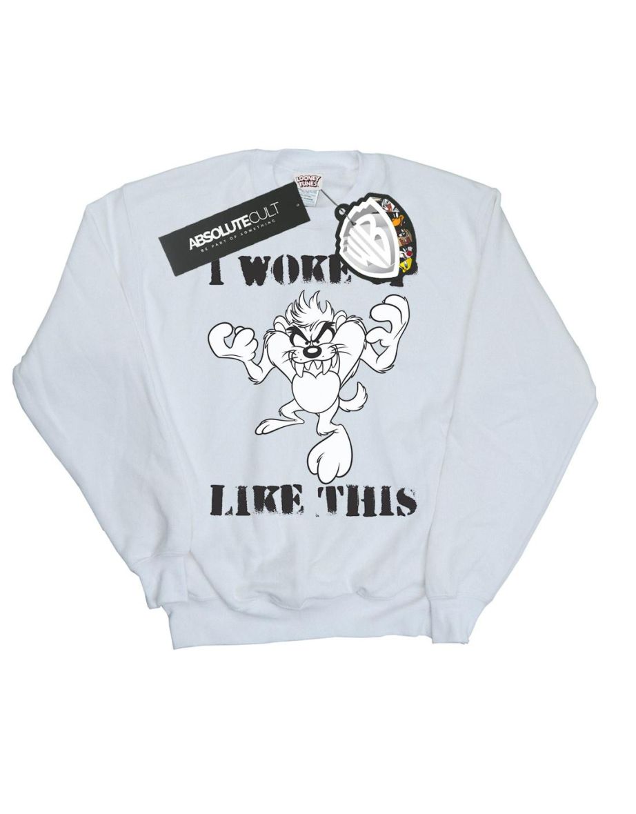 Looney Tunes Boys Taz I Woke Up Like This Sweatshirt - White