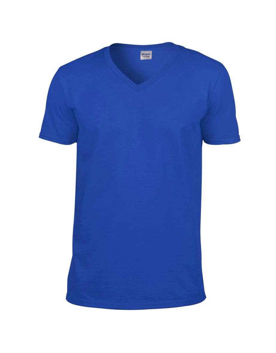 Gildan Mens Soft Style V-Neck Short Sleeve T-Shirt - Royal