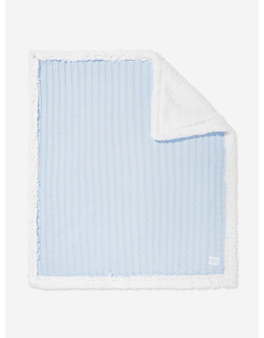 DKNY Baby Boys Sherpa Fleece Blanket in Blue (90cm)