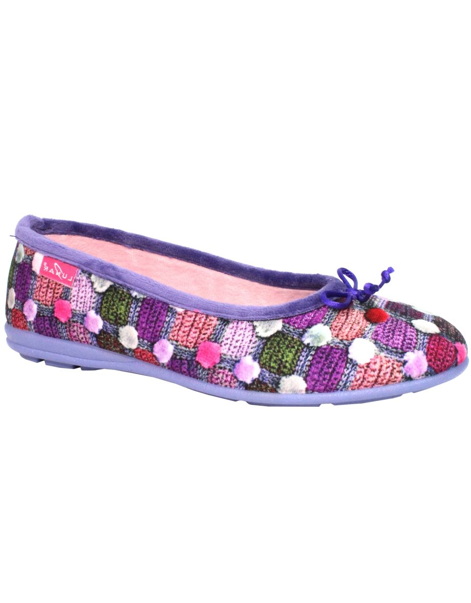 Lunar Womens/Ladies Magic Spotted Slippers - Purple