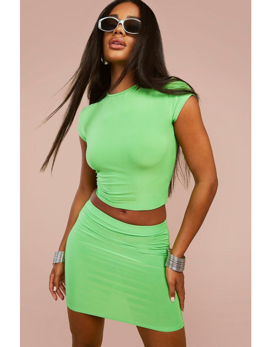 Slinky Cap Sleeve Top - apple green - 3