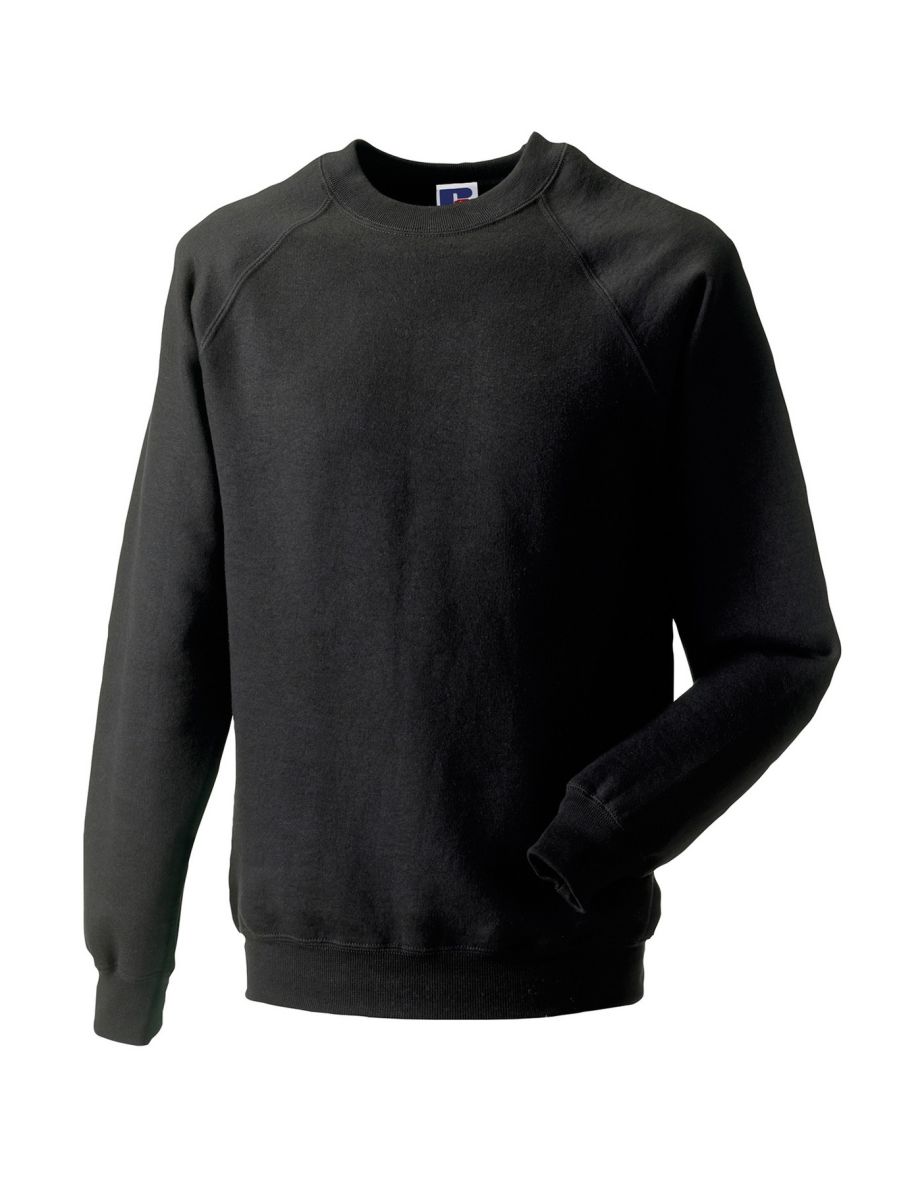 Russell Mens Spotshield Raglan Sweatshirt - Black