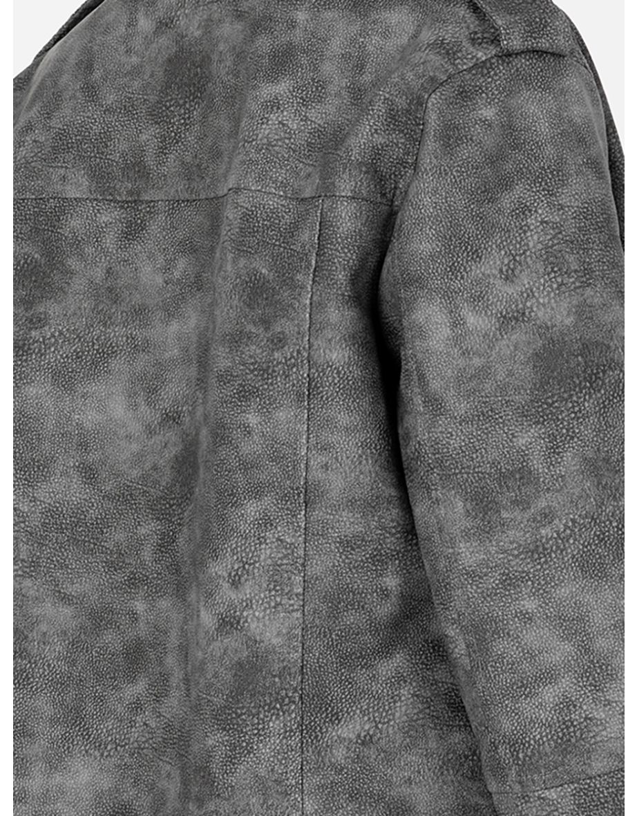 Lovedrobe Faux Leather Black Biker Jacket with Pockets - 4