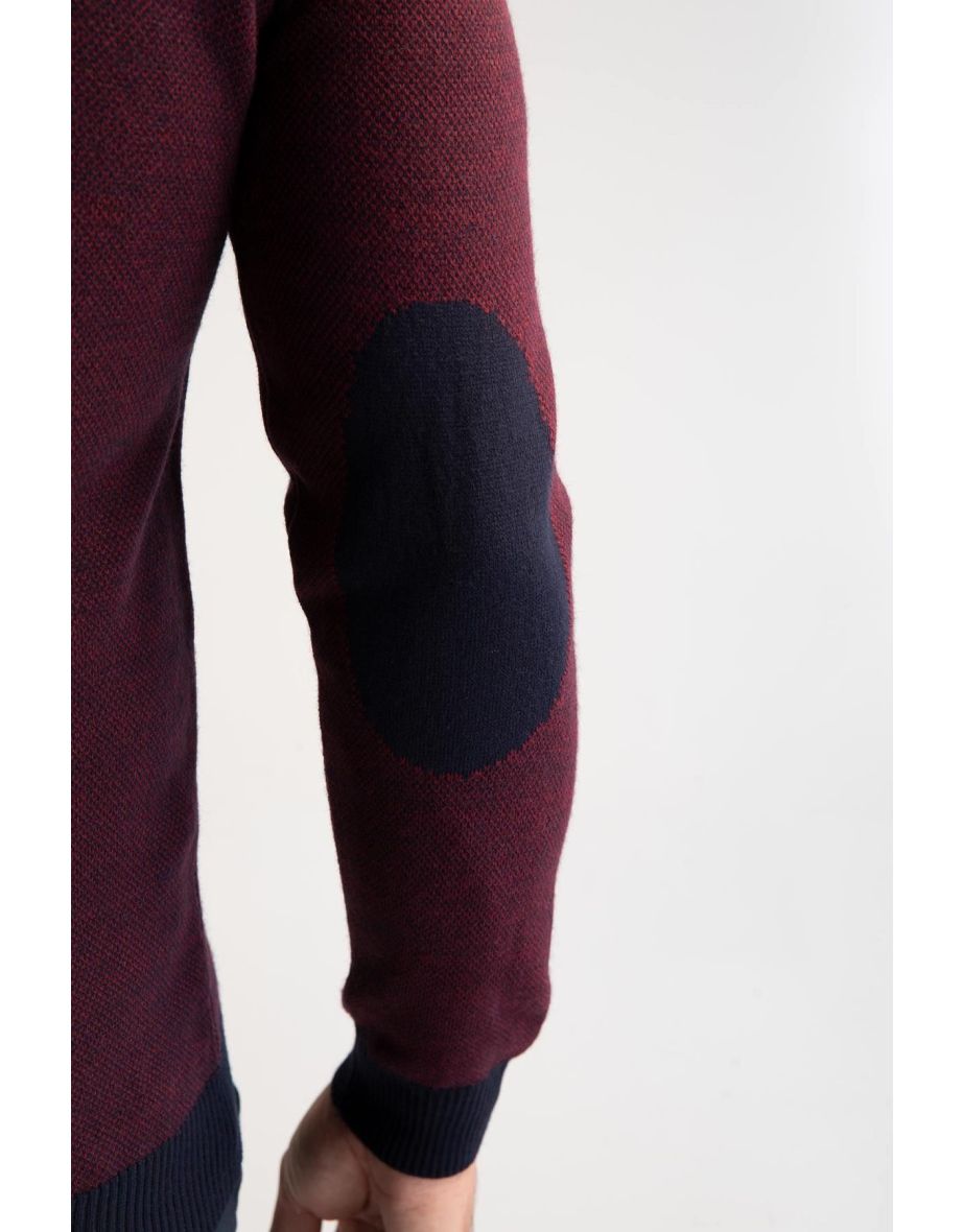 Slim Fit Crew Neck Patched Sleeve Detail Knitwear Sweater - 7