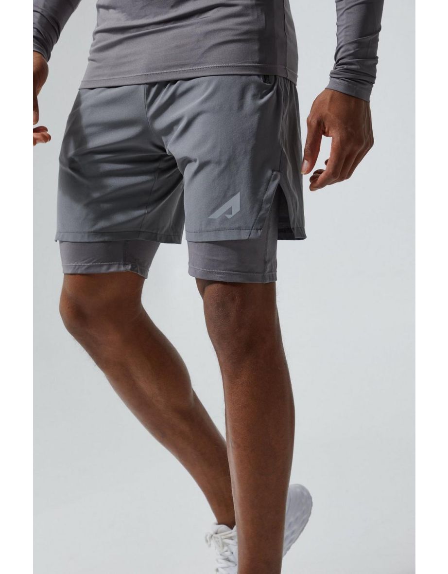 Active 2 In 1 Reflective Shorts - charcoal - 2