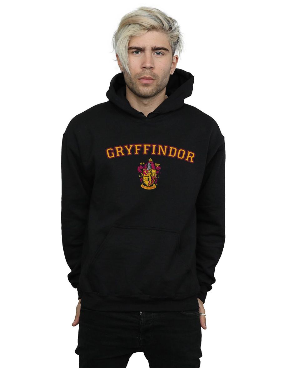 Harry Potter Mens Gryffindor Crest Hoodie - Black