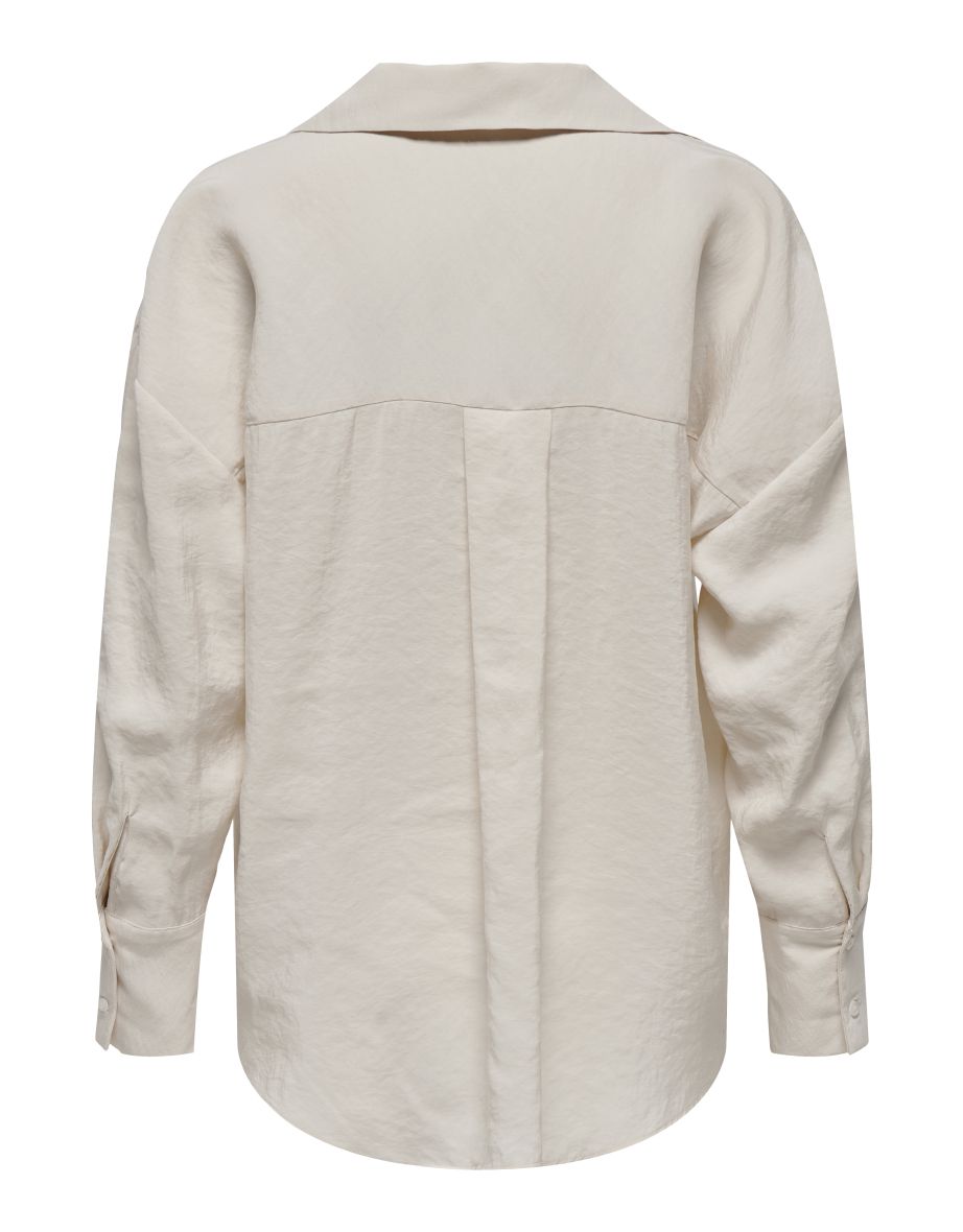 Loose beige shirt with long sleeve - 4
