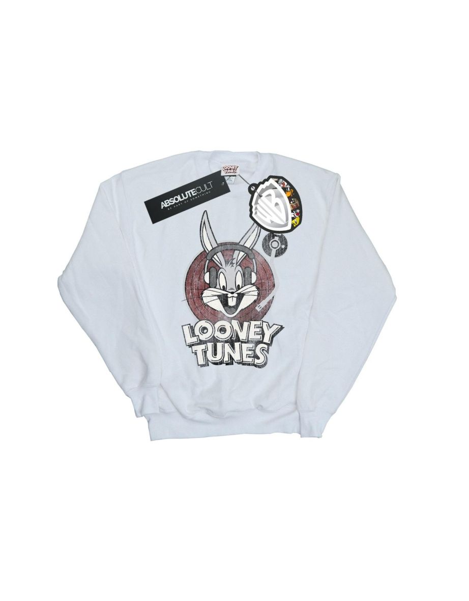 Looney Tunes Boys Bugs Bunny Circle Logo Sweatshirt - White
