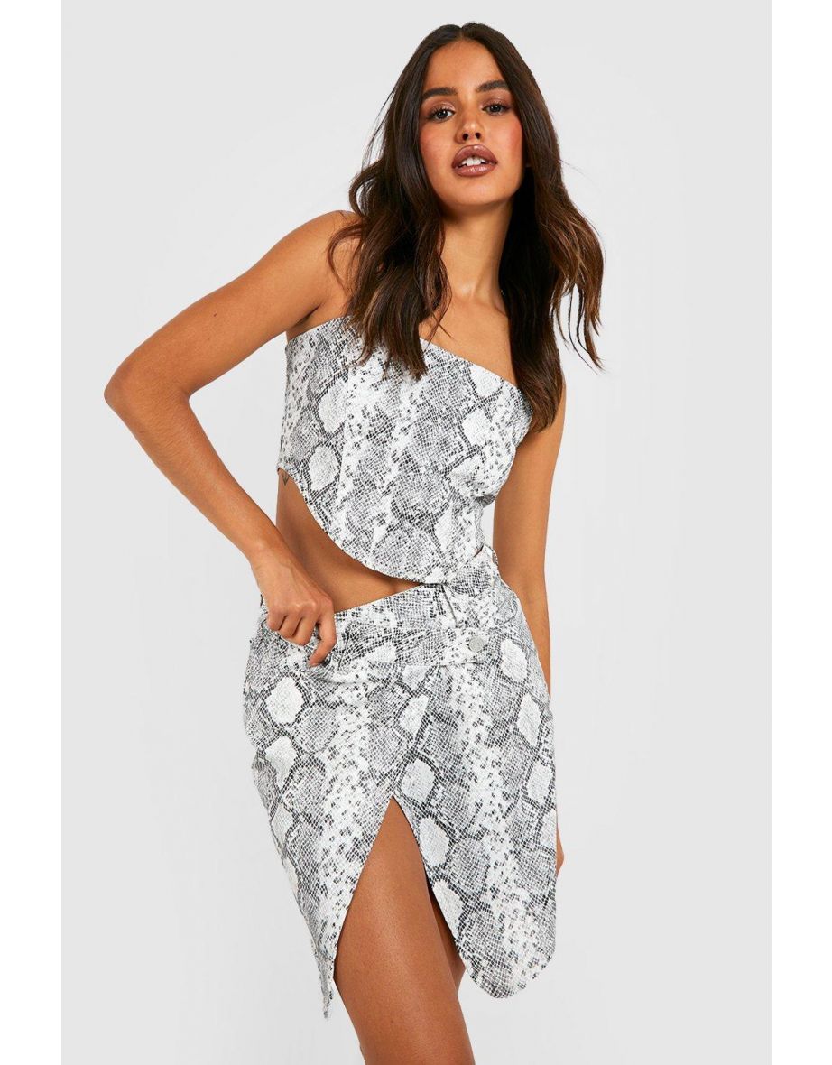 Snake Print Pu Corset - snake