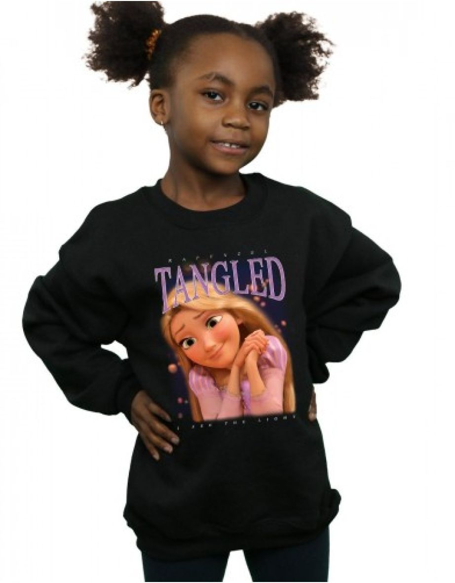 Tangled Girls Rapunzel Montage Sweatshirt - Black - 3