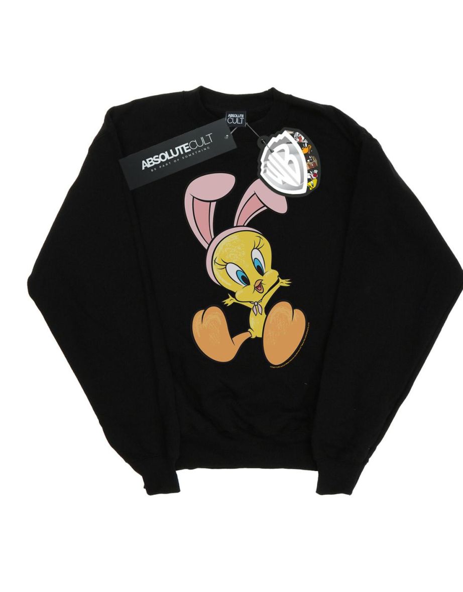 Looney Tunes Boys Tweety Pie Bunny Ears Sweatshirt - Black