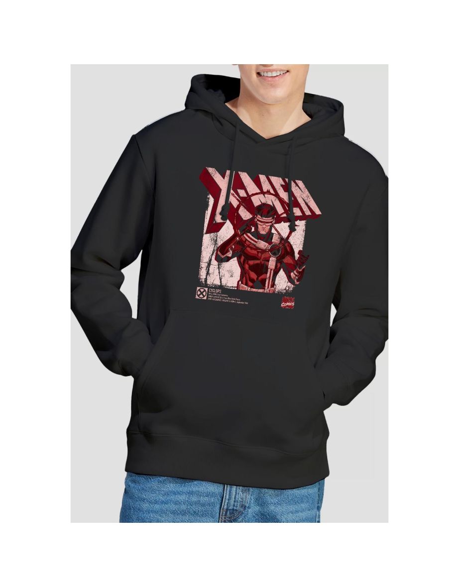 Marvel Mens X-Men Cyclops Infographic Hoodie - Black