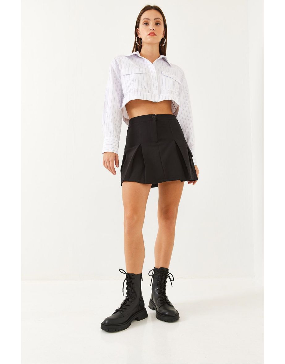 Women's Cargo Pocket Detailed Shorts Skirt