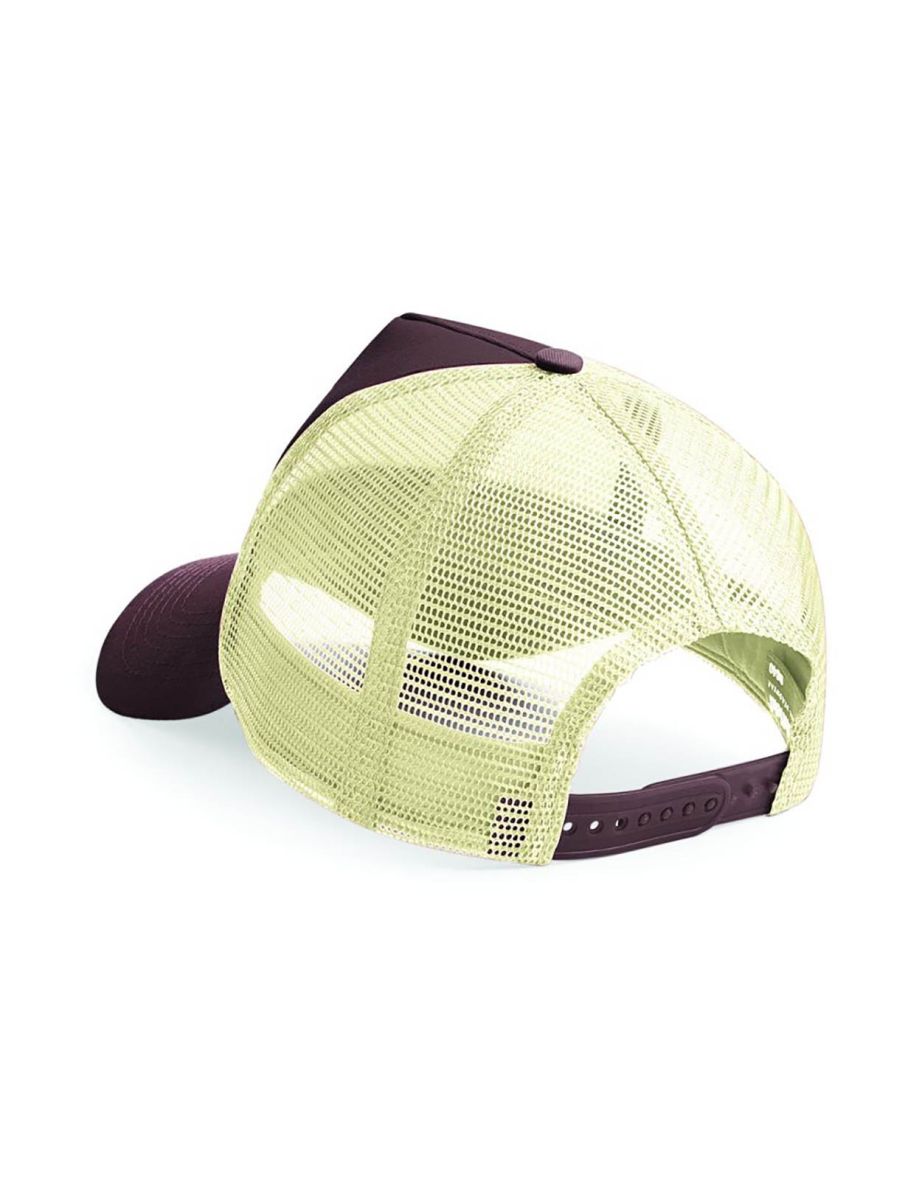 Beechfield Mens Half Mesh Trucker Cap / Headwear - Chocolate/Caramel - 1