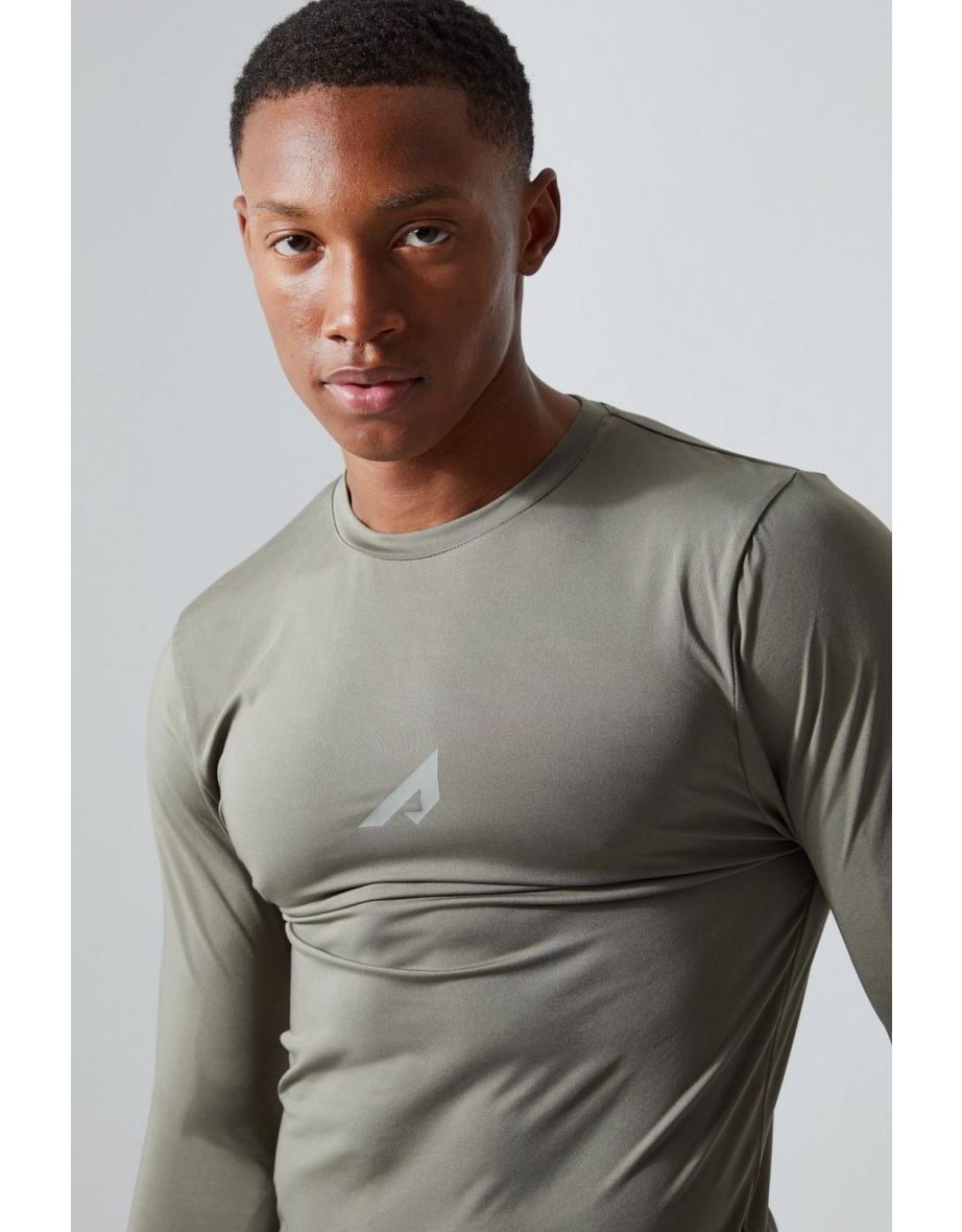 Active Raglan Muscle Fit Compression Top - khaki - 2