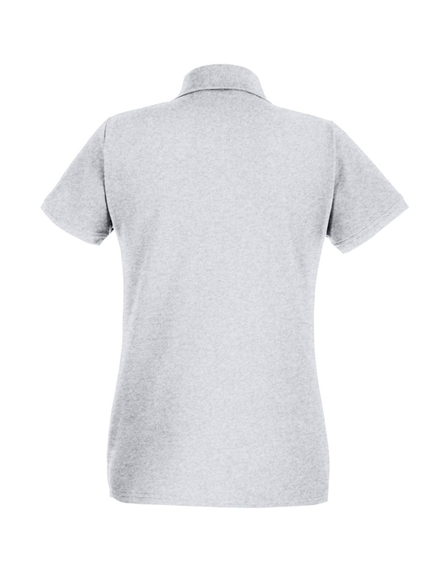 Womens/Ladies Fitted Short Sleeve Casual Polo Shirt - Grey Marl - 1