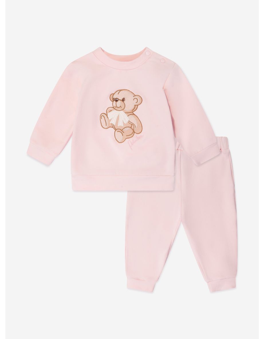 Baby Girls Teddy Bear Tracksuit in Pink
