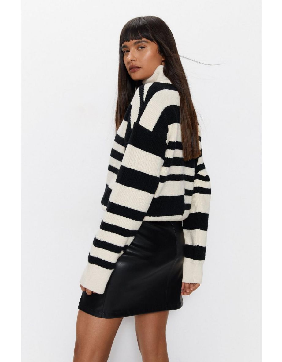 Faux Leather Mini Skirt - 3