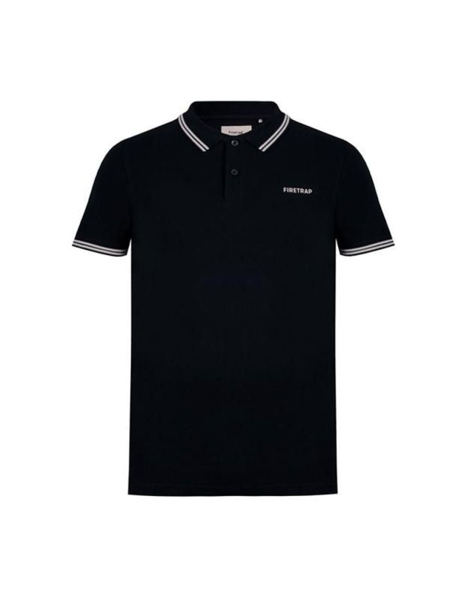 Men's Firetrap Lazer Polo Shirt in Black