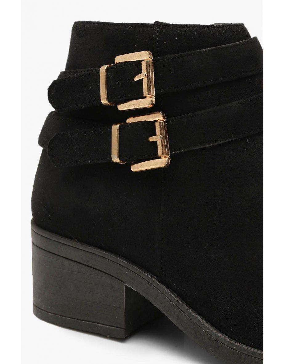 Double Buckle Chelsea Ankle Boots - black - 3