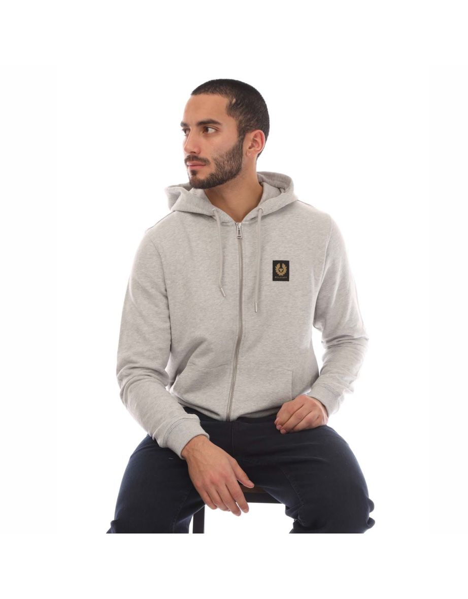 Men's Belstaff Full Zip Hoodie in Silver - 3