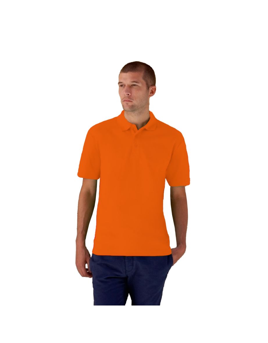 Fruit Of The Loom Mens 65/35 Pique Short Sleeve Polo Shirt - Orange - 2