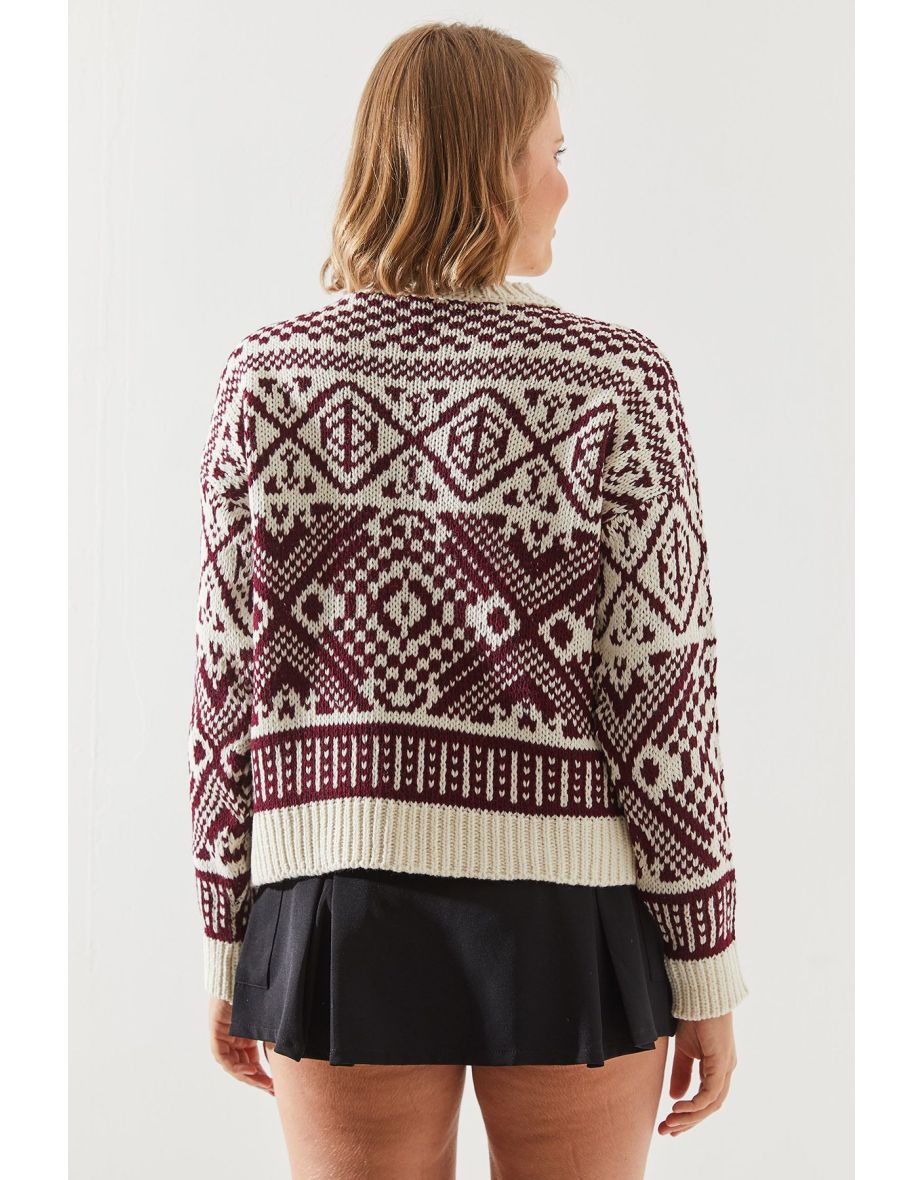 Women's Jacquard Sweater - 6