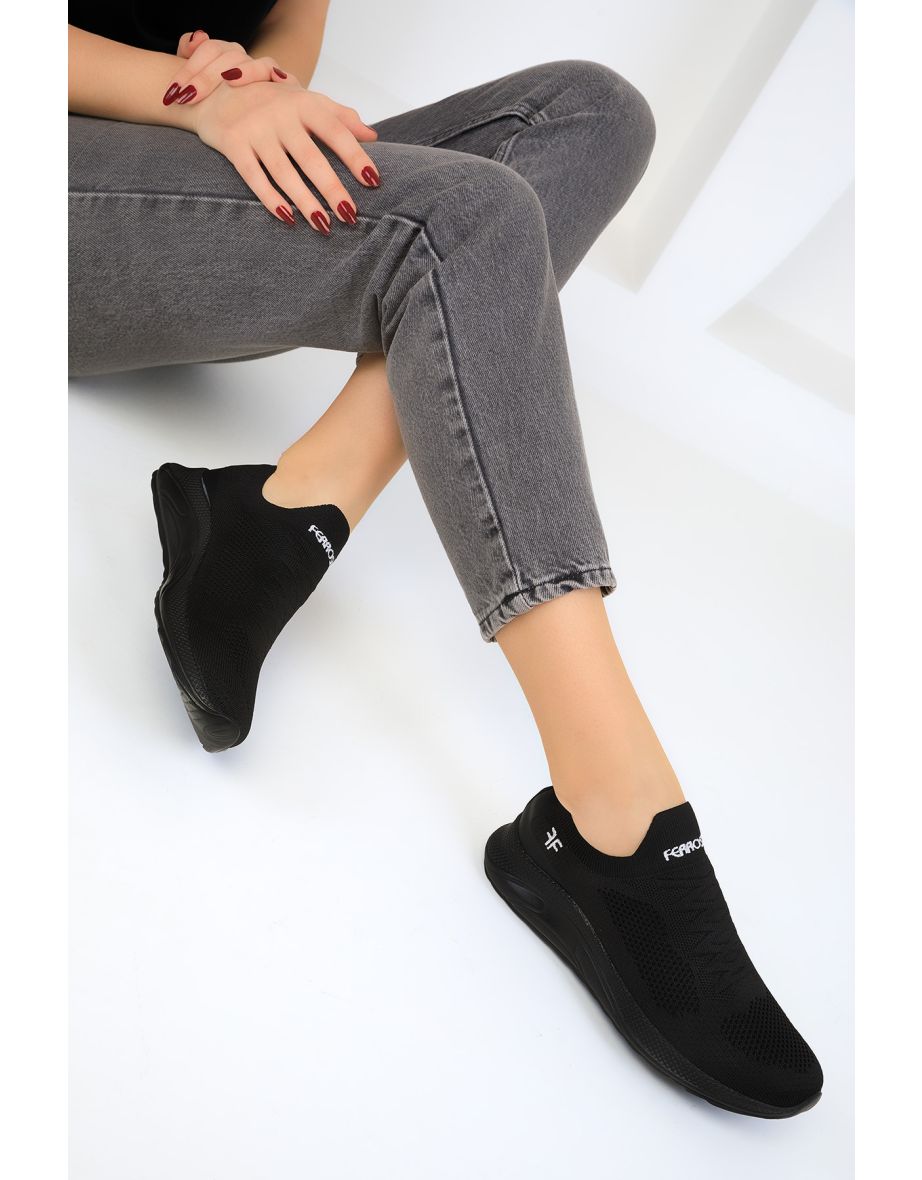 Black-Black Women's Sneakers - 4