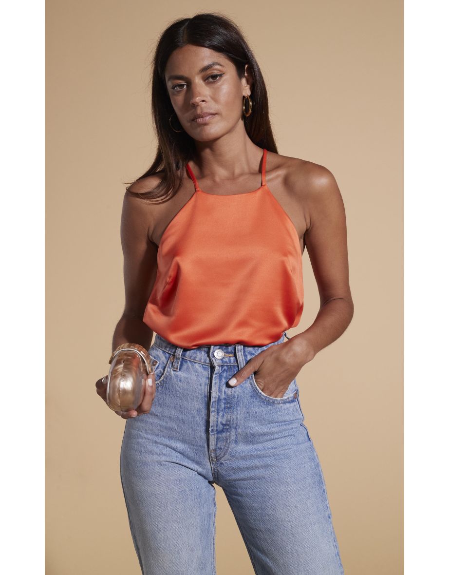 Nina Halter Cami Top In Orange