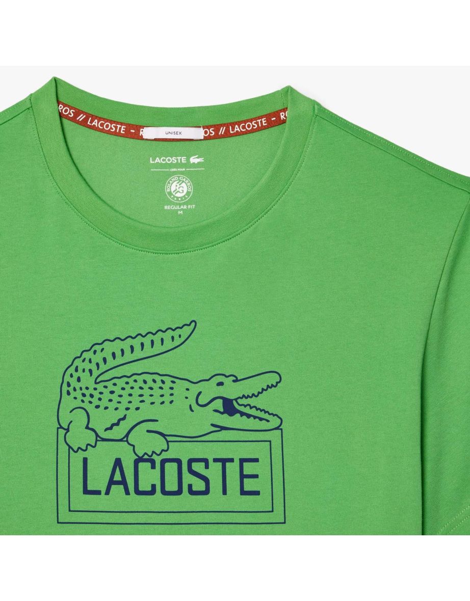 Men's Lacoste Sport Roland-Garros Edition Ultra Dry Tennis T-Shirt in Green - 2