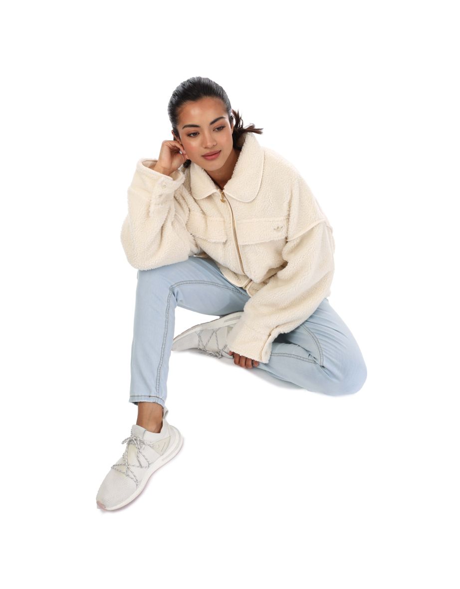 Women's adidas Originals Sherpa Jacket in White - 3