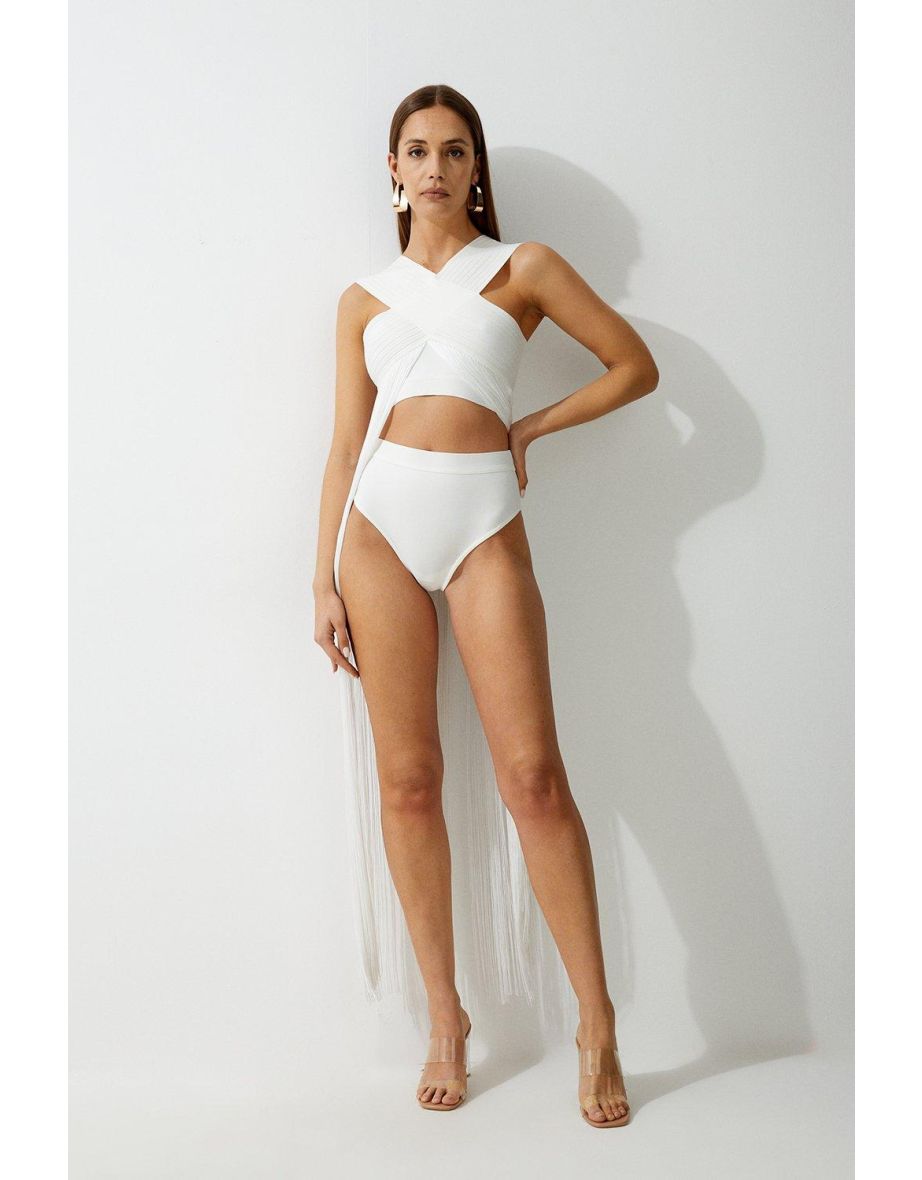 High Waisted Bandage Bikini Bottoms