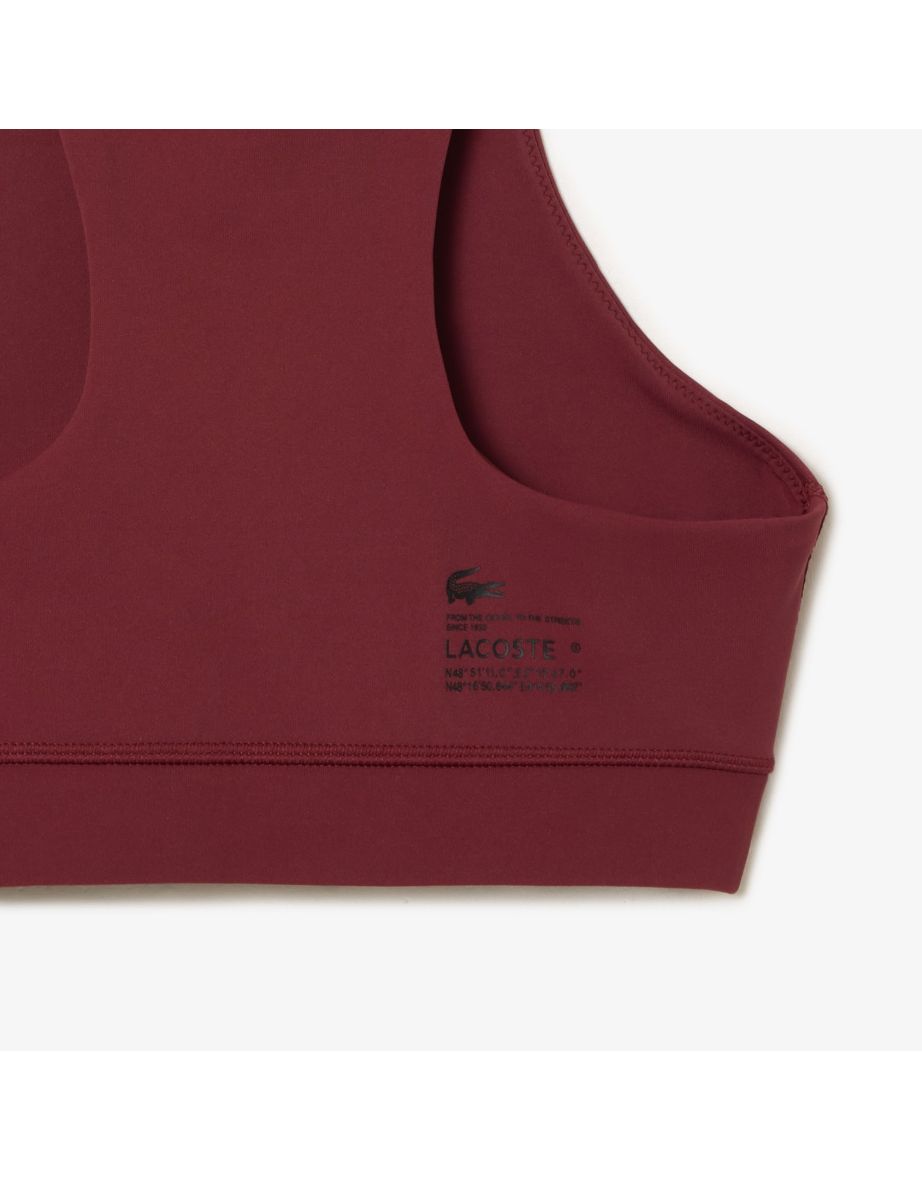 Women's Lacoste Quick-Dry Recycled Polyamide Stretch Bra in Red - 3
