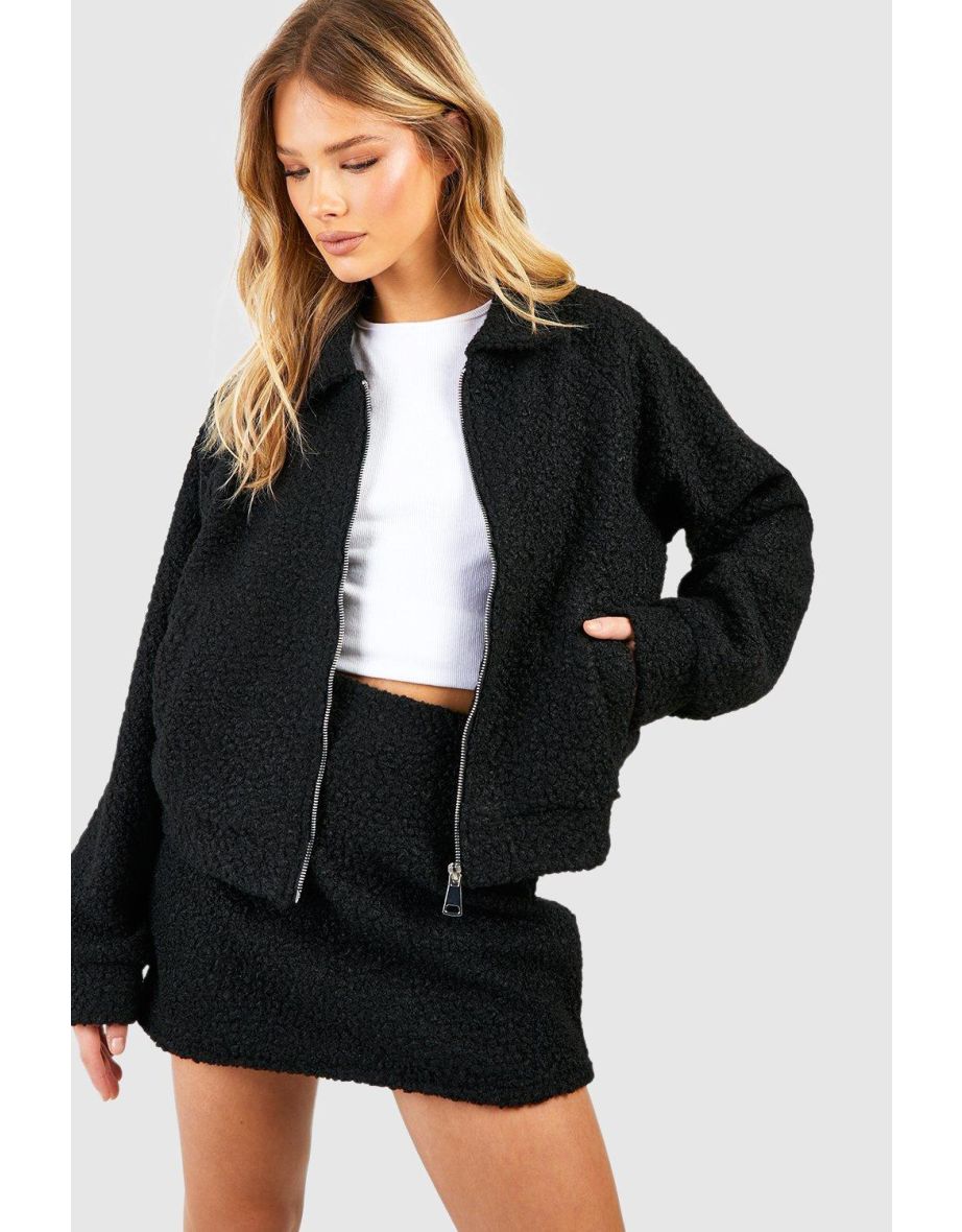 Boucle Pelmet Mini Skirt - black - 3