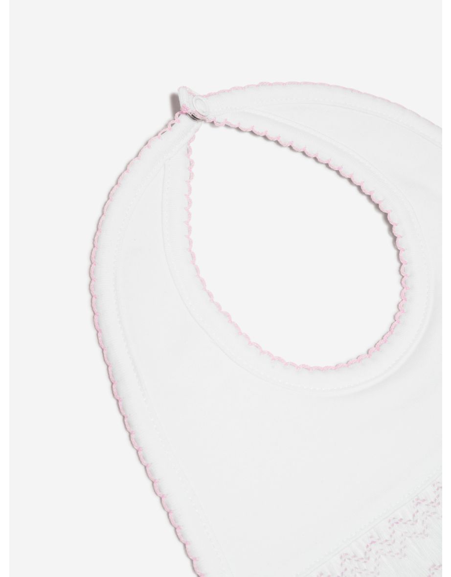 Baby Girls Smocked Bib in White - 3