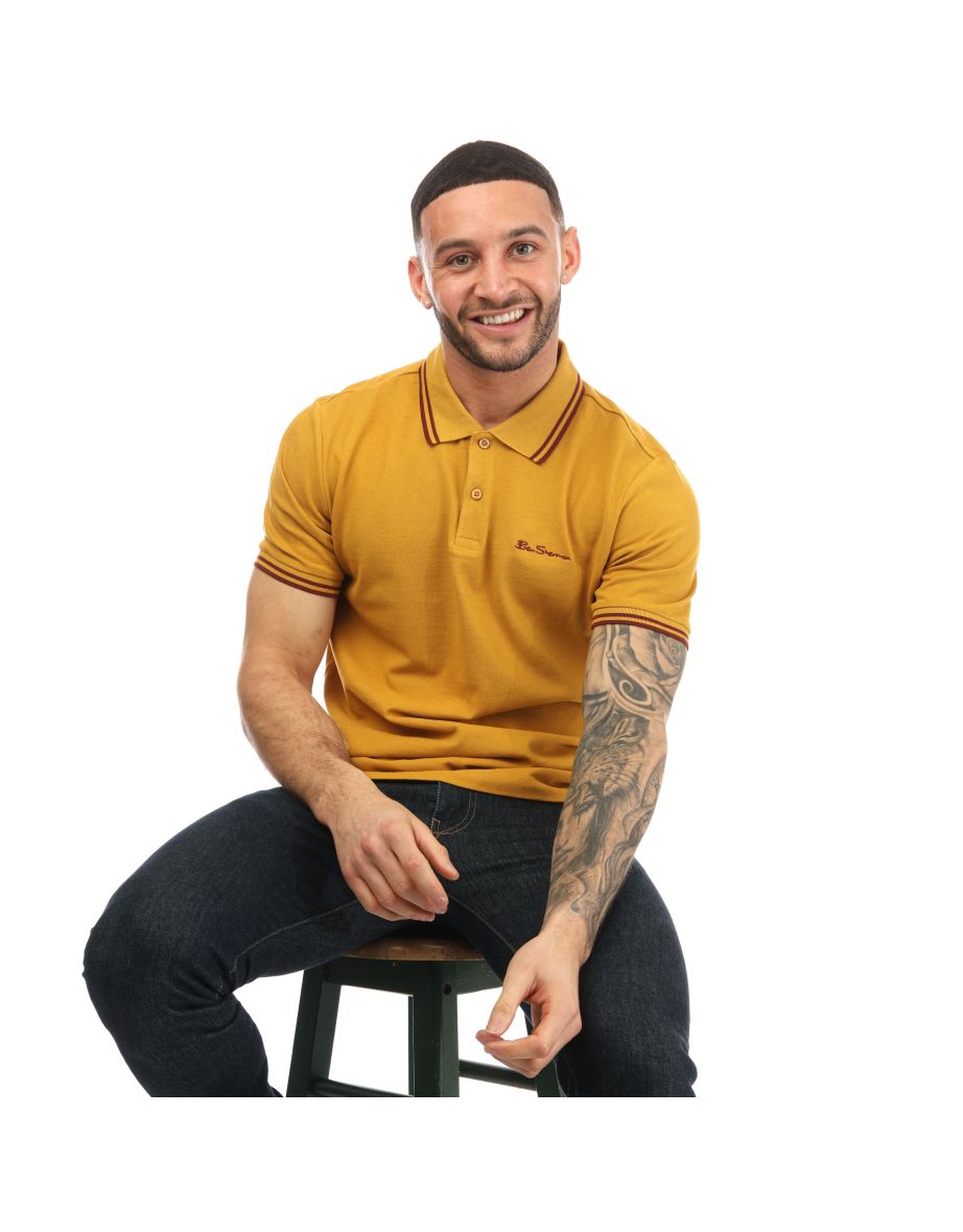 Men's Ben Sherman Twin Tipped Polo Shirt in Yellow - 3