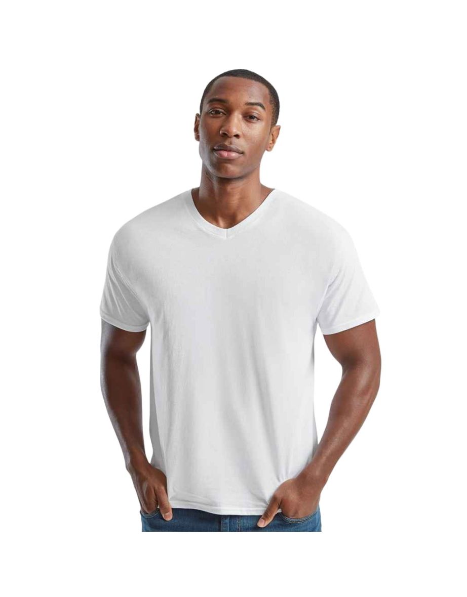 Plain white v neck t shirt mens best sale