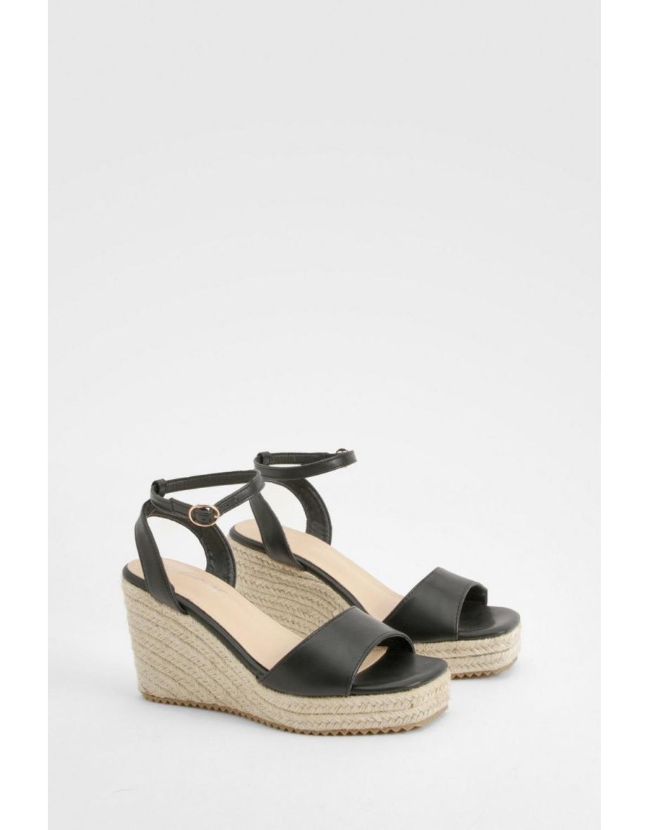 2 Part Peep Toe Wedges - black