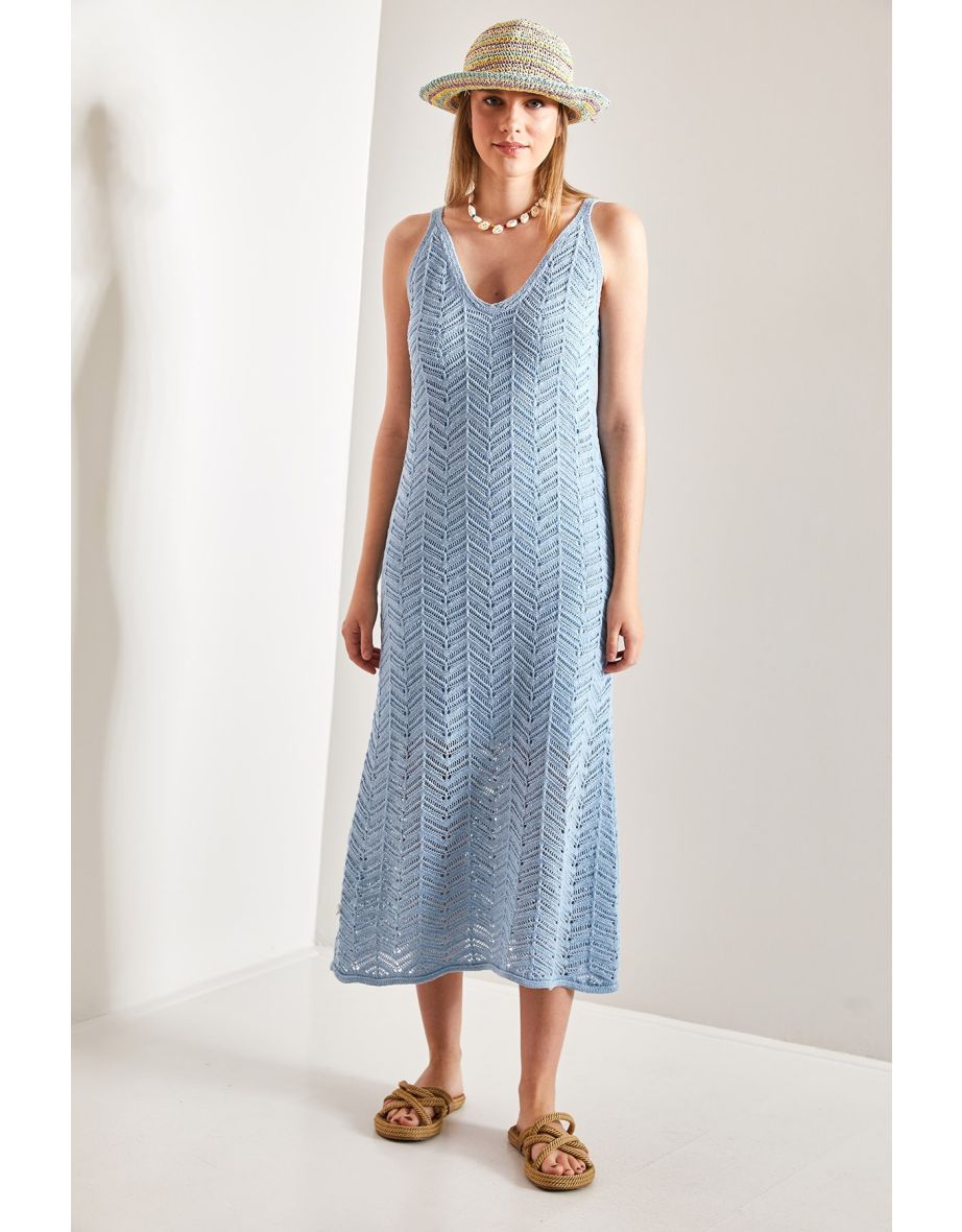 Women's Strapless, Openwork Summer Sweater Dress