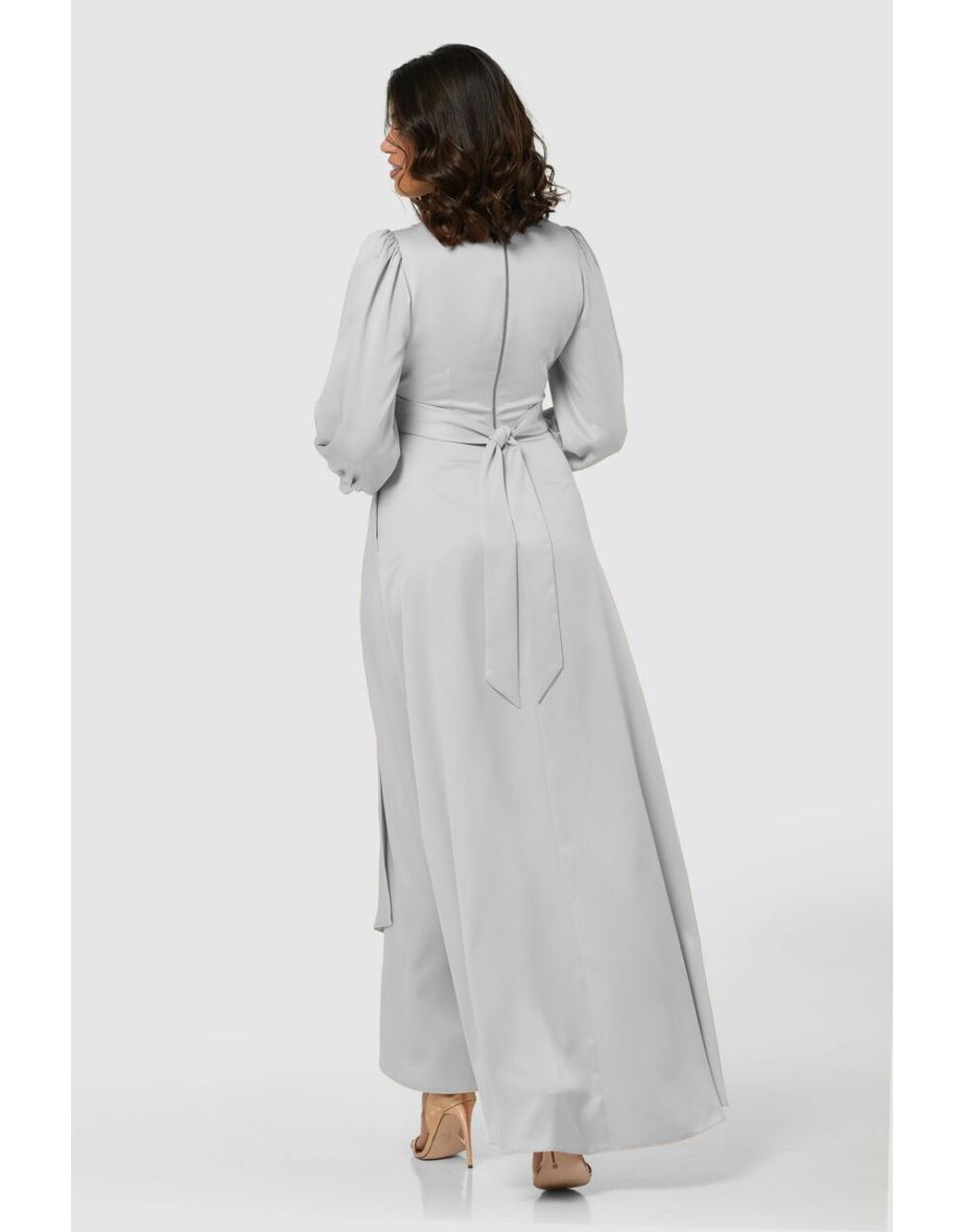Closet London Silver High-Low Wrap Dress - 3