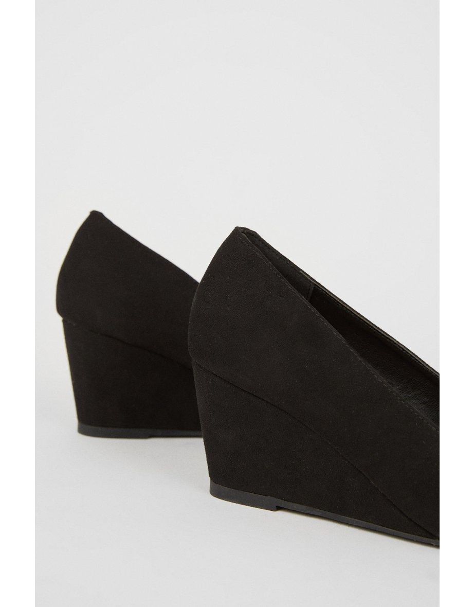 Daisy Wide Fit Sweetheart Almond Toe Wedge Courts - 3