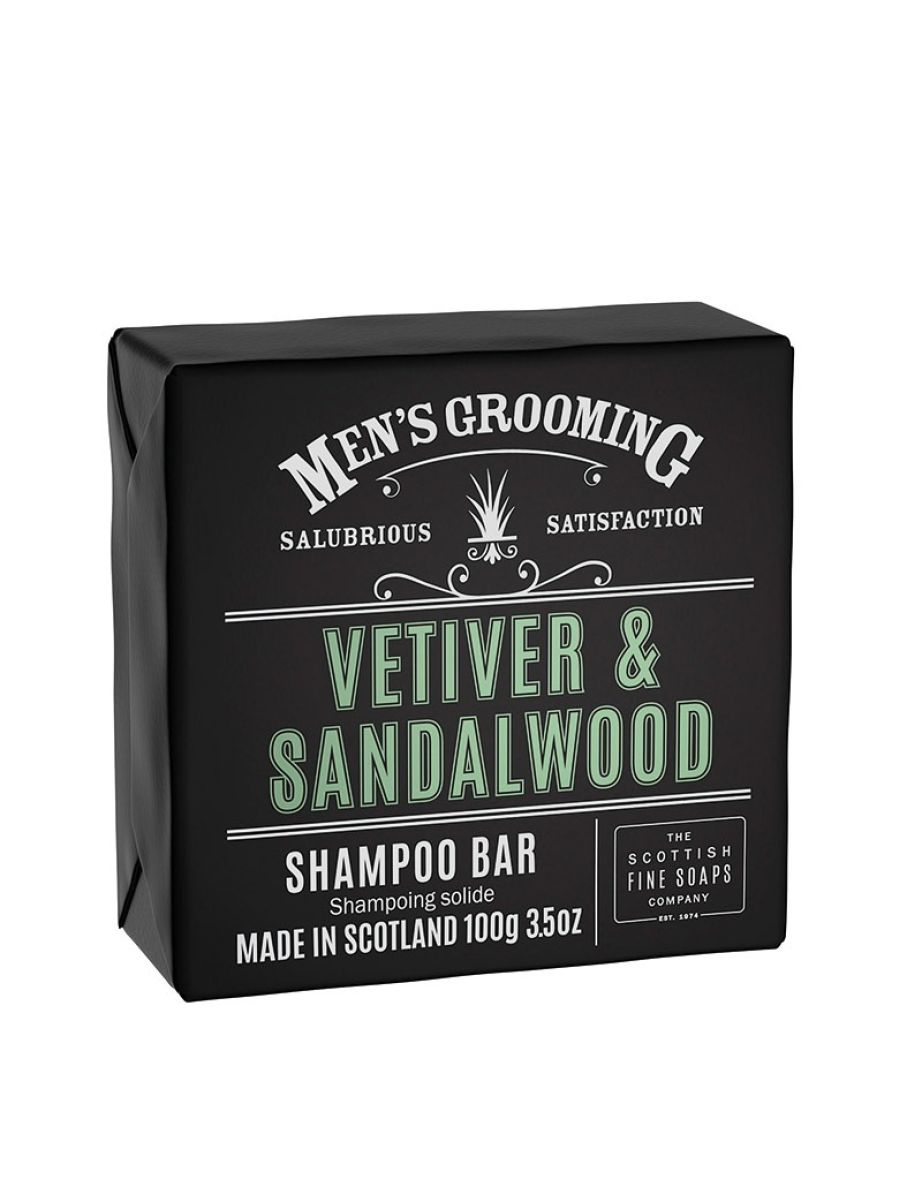 Scottish Fine Soaps Vetiver & Sandalwood Shampoo Bar Wrapped 100g